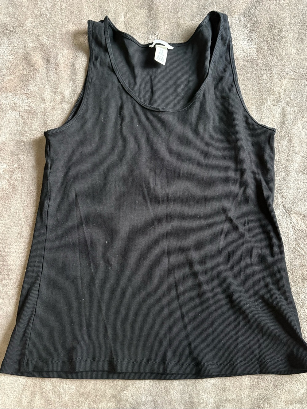 H&M Black Ribbed Scoop Neck Tank Top